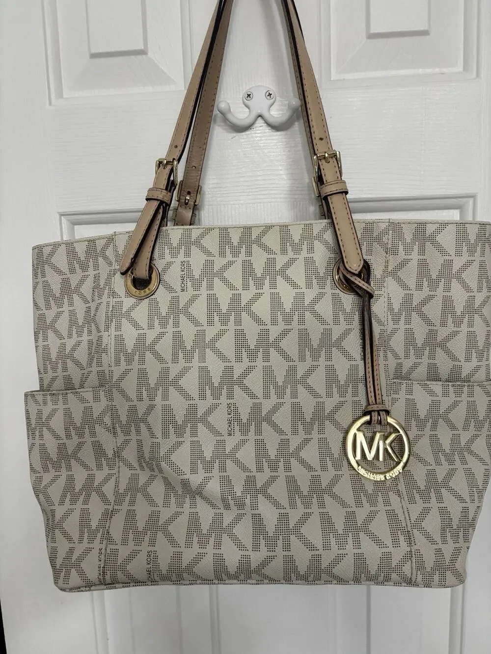 Michael Kors Jet Set Tote Bag Vanilla MK Signature